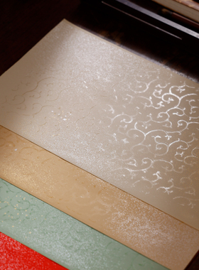 东洋四宝堂砑花笺8枚 精制手工砑花板笺纸作品专用笺纸书法文房笺