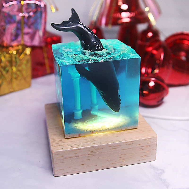 Культурные и креативные товары resin клей для рукоделия творческие подарки морской кит ночная лампа настольное украшение