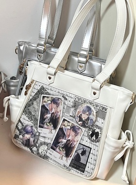 Seraphim 原创 PU版抽绳痛日常通勤丝带托特大容量定制痛包