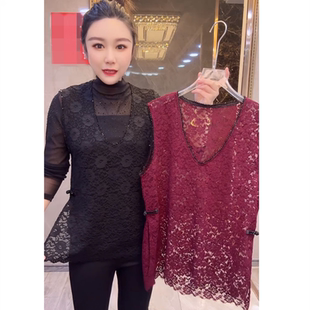 纯色显瘦气质感马夹 钉珠边砍袖 百搭重工蕾丝马甲女2025年春季 新款