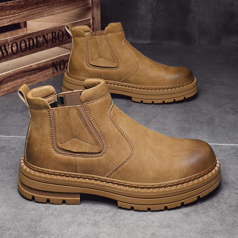 男鞋2025新款秋冬英伦风复古厚底切尔西靴男款短靴百搭休闲马丁靴