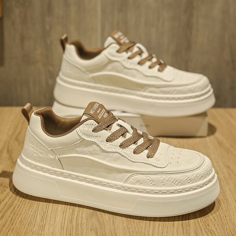 鞋子男鞋2026新款休闲板鞋男款高级感厚底增高轻便百搭西装小白鞋