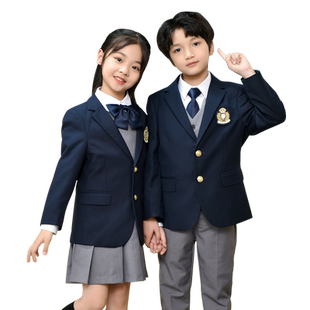 西装班服套装小学生校服制服女西装裙英伦学院风儿童装幼儿园园服