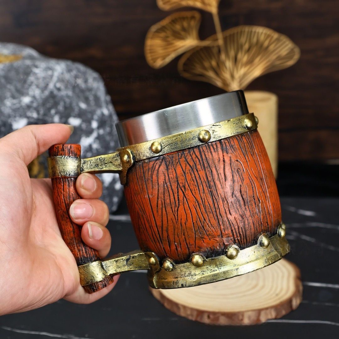 创意高级感个性复古仿真木桶杯子