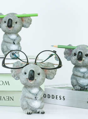 呆萌考拉办公桌装饰支架摆件礼物