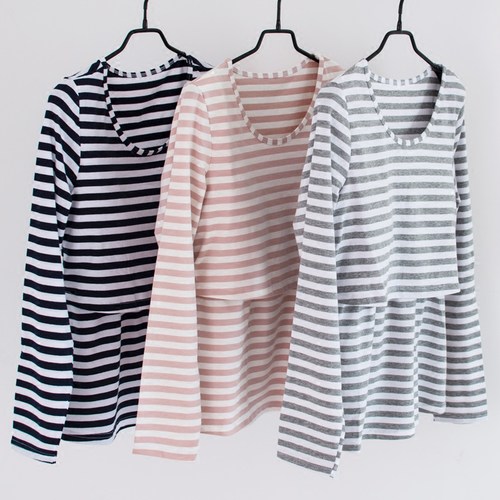 带胸垫长袖t恤上衣可拆卸胸垫