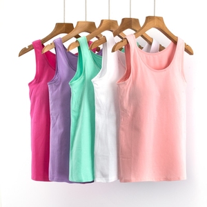 纯棉无钢圈文胸罩杯一体带胸垫吊带背心女休闲瑜伽修身打底内衣