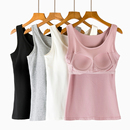 2025新款 外穿内搭吊带上衣 女纯色精梳棉带胸垫背心瑜伽文胸打底衫
