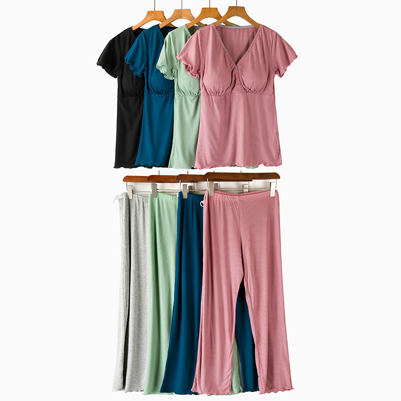 莫代尔孕妇产后睡衣薄款哺乳短袖T恤套装坐月子产妇喂奶家居服女,孕妇装/孕产妇用品/营养,家居服套装,淘宝优惠券,粉丝福利购,淘宝优惠卷