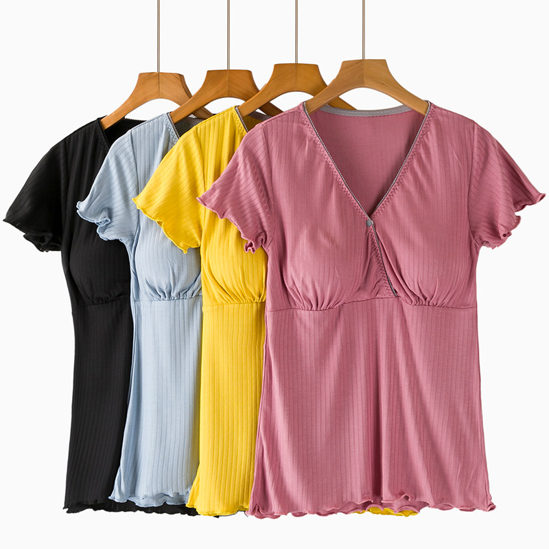 春夏季哺乳短袖T恤上衣月子服喂奶半袖莫代尔薄款休闲家居服睡衣,孕妇装/孕产妇用品/营养,哺乳衣/月子服,淘宝优惠券,粉丝福利购,淘宝优惠卷