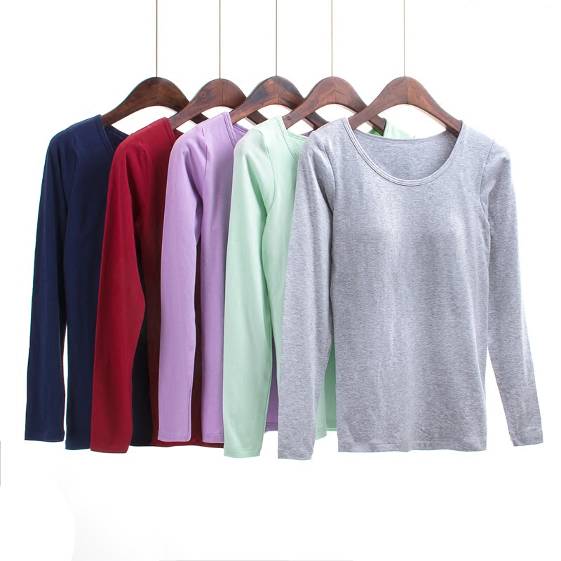 精梳棉带罩杯胸垫文胸秋保暖内衣