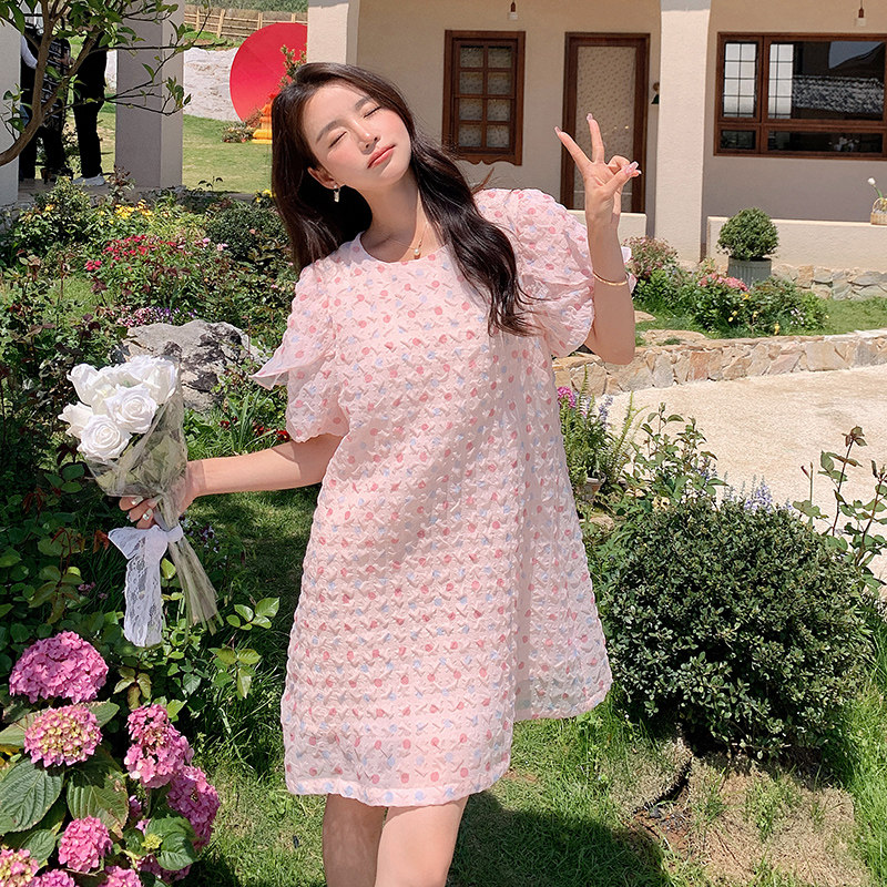 2023夏季新款连衣裙小清新爱心粉色裙子103-1702-P95-K148,女装连衣裙,浙宝103（原192）