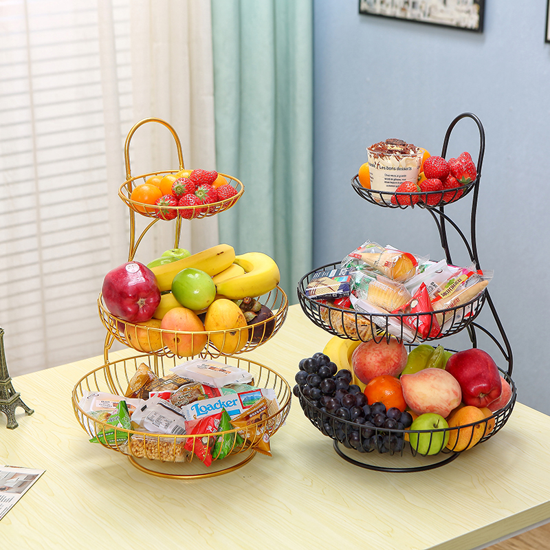 北欧水果盘客厅家用三层现代创意