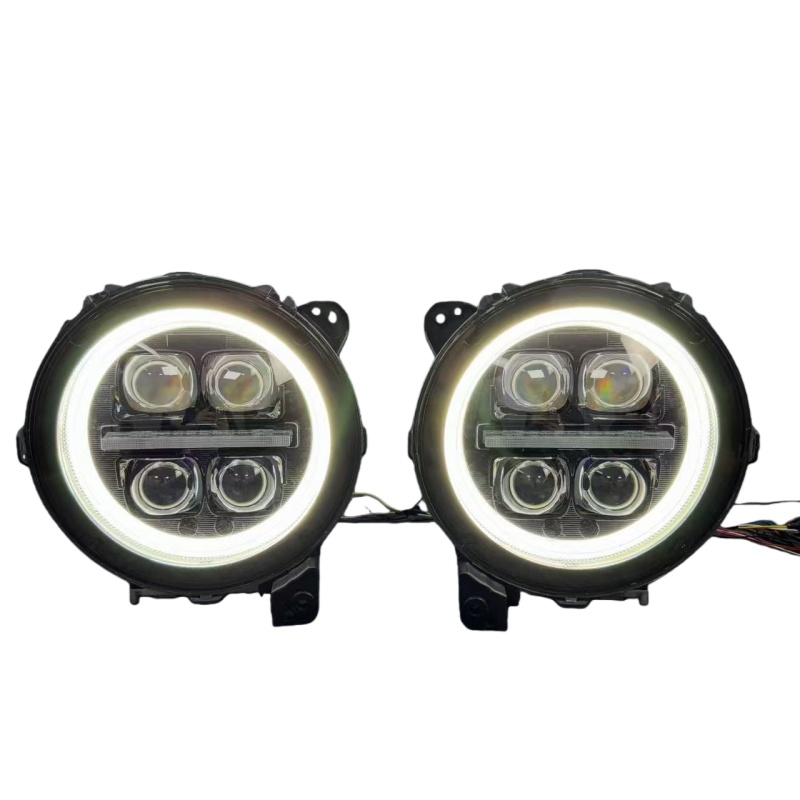 适用于18-24款JEEP牧马人大灯总成Wrangler改装LED激光透镜日行灯