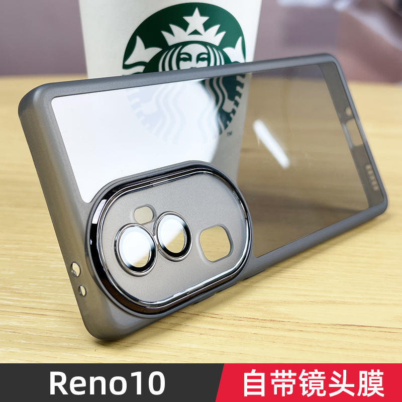 oppo适用于reno10自带镜头膜手机壳reno10pro+新款reno10pro保护套opporeno10透明硅胶镜头全包pro防摔plus