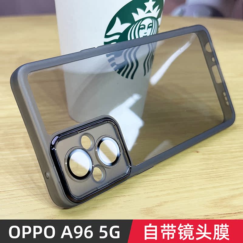 适用于OPPOA96镜头全包手机壳a96自带镜头膜保护套a965G新款5G透明oppoa96防摔A96男女爆款