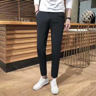 春季新款小脚西裤男士九分商务西装裤子修身弹力休闲9分韩版英伦