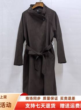 雅Y26A211时尚休闲系带立领减龄长款风衣气质外套春装2026女新款