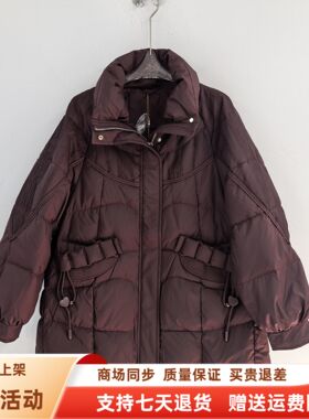 FLBR5B506时尚休闲白鸭绒保暖百搭中长羽绒服外套冬装2025女新款