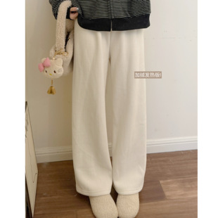 加绒 九分裤 暖暖裤 垂软保暖休闲裤 坑条小个子松紧腰围 秋家自制