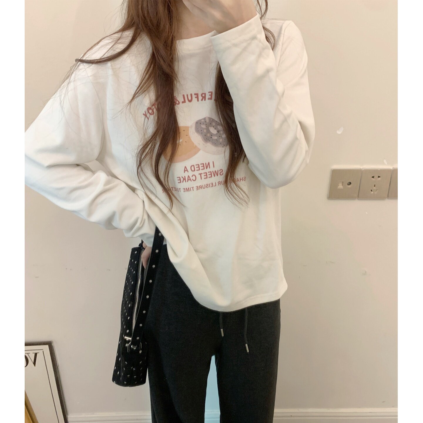 秋家自制/秋日贝果~磨绒少女感 温柔百搭日常 磨毛长袖内搭t恤