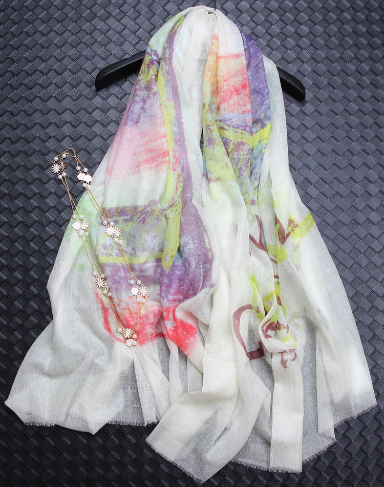 亏本甩卖纯山羊绒超大尺寸围巾戒指绒保暖披肩欧美晕染渐变百搭风