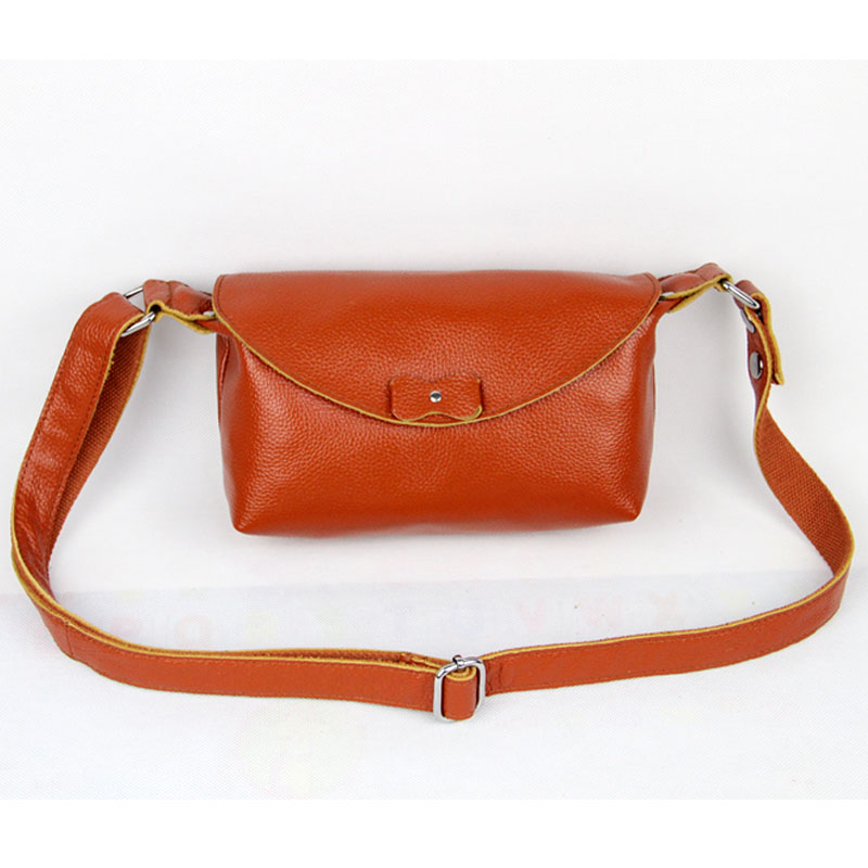 清荷世界  横款方形牛皮小方包 休闲单肩包斜挎包 真皮简约软皮包