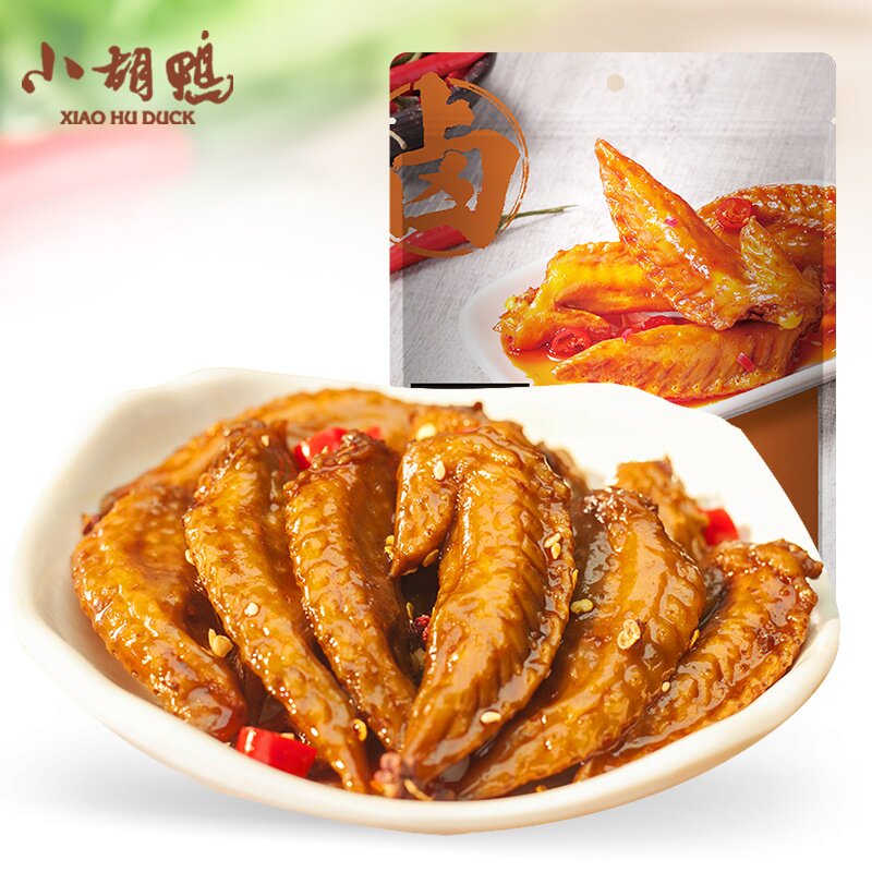 小胡鸭香辣鸡翅尖108g鸭脖无骨凤爪鸭掌鸭脖零食小吃办公室夜宵