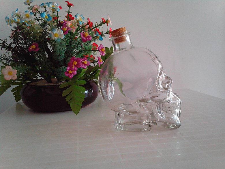 400 мл стеклянного черепа бутылка для молока стеклян