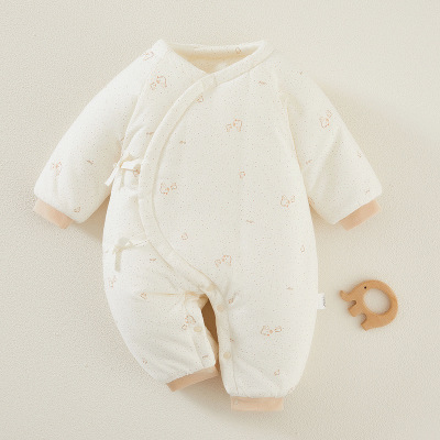 纯棉加厚衣服连体衣新生冬季