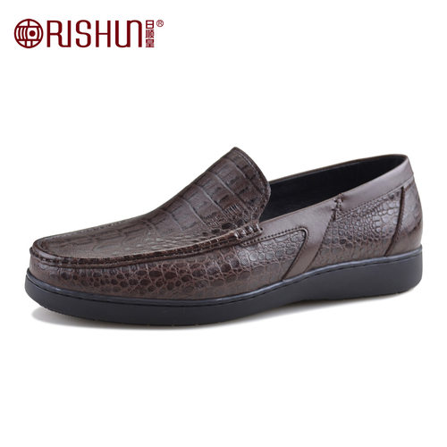 rishun日顺皇英伦透气休闲男皮鞋