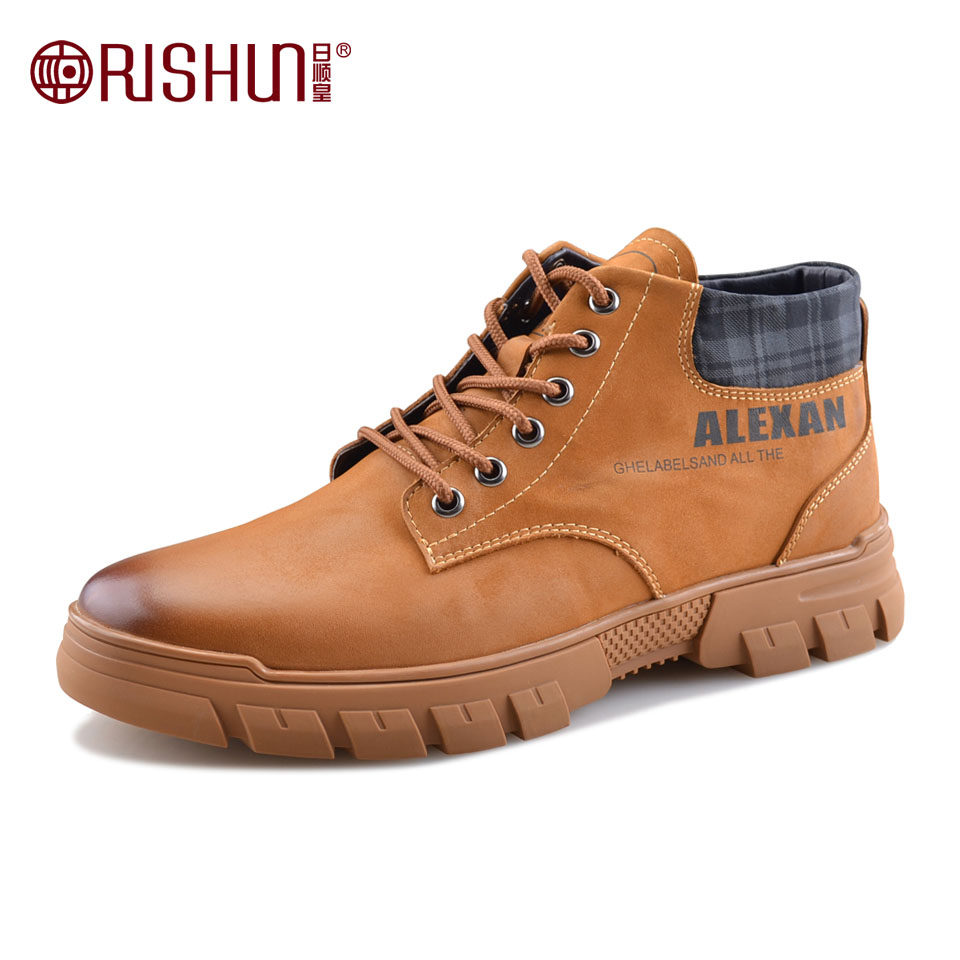 Rishun/ Shun Wong Spring and autumn season genuine leather Big head Frock shoes outdoors Riding boots fashion leisure time Men's Shoesin the Men's Shoes, Boots  category - from Buy2taobao.com to provide professional Taobao agent buy service