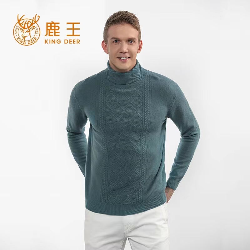 鹿王男士山羊绒衫百搭时尚毛衣
