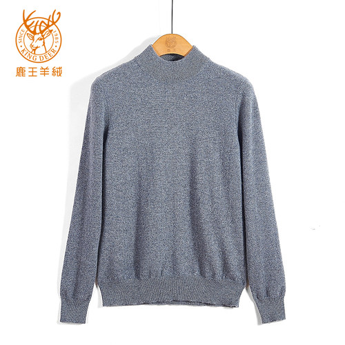 鹿王冬季半高圆领保暖针织长袖