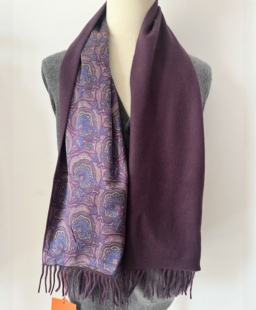 鹿王围巾双面桑蚕丝山羊绒秋冬季保暖百搭经典围脖