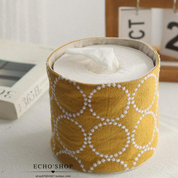 Echo手作 刺绣棉麻布艺小清新房间 简约纸巾套日式纸巾卷筒纸套,收纳整理,纸巾套,淘宝优惠券,粉丝福利购,淘宝优惠卷