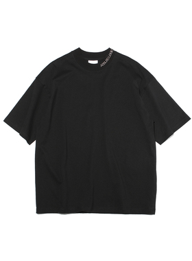 ABSURD LOGIC 荒诞逻辑 原创设计 领口刺绣廓形黑色大T恤