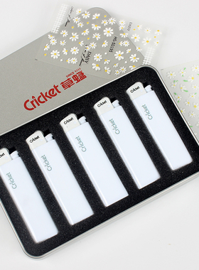 cricket草蜢正品纯白色礼盒防爆耐高温尼龙一次性火石砂轮打火机
