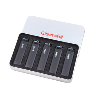 cricket草蜢正品 磨砂黑礼盒防爆耐高温尼龙一次性火石砂轮打火机