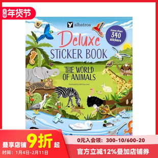 【预售】【场景贴纸书】动物世界 【Deluxe Sticker Books】The World of Animals 11个场景 34+张贴纸 原版英文儿童趣味