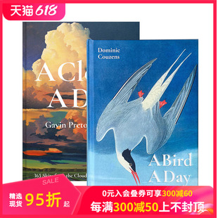 【现货】一天一朵云+一天一鸟（2本套装） A Cloud A Day/A Bird A Day 云朵摄影集鸟类摄影插画集 英文原版进口艺术画册 善本图书