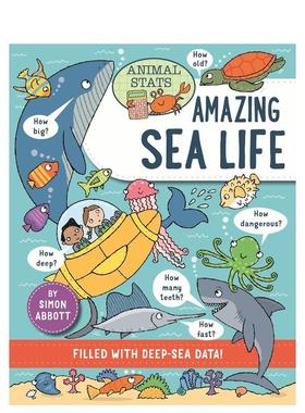 【预售】动物数据百科：海洋生物篇 Animal Stats: Sea Life 原版英文儿童绘本 善本图书