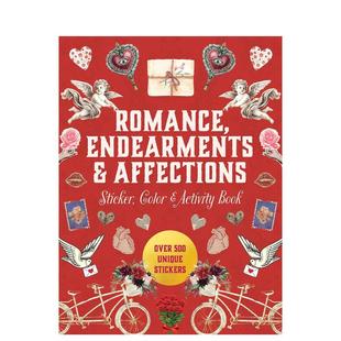 【预售】浪漫、亲昵和情愫贴纸、涂色和活动书 Romance， Endearments & Affections Sticker原版英文生活综合