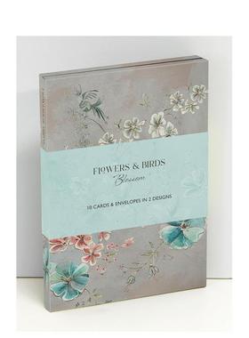 【预售】花开富贵 钱包记事本 Flowers & Birds Blossom Wallet Notecards 原版笔记本Notebook 善本图书