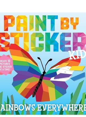 【现货】儿童贴纸绘画：到处是彩虹 Paint by Sticker Kids: Rainbows Everywhere! 原版英文贴纸书 善本图书