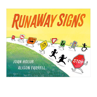 【现货】Runaway Signs 逃跑的路牌 英文原版儿童绘本 3-6岁