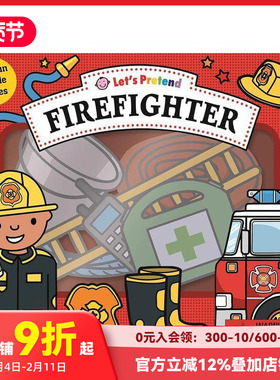 【预售】消防员礼盒套装 小小角色扮演家 Let's Pretend Firefighter Set 儿童绘本 纸板模型操作玩具图书 幼儿英语阅读启蒙早教