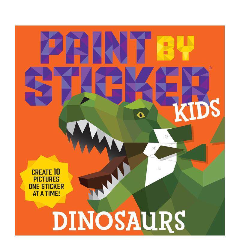 【现货】儿童贴纸绘画:恐龙 Paint by Sticker Kids: Dinosaurs 原版英文贴纸书 善本图书