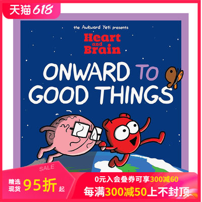 【预售】英文原版 心灵与大脑： 向着美好的事物前进! Heart and Brain: Onward to Good Things! 英文漫画 正版进口书籍画册善本