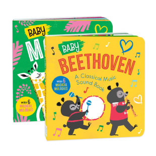 贝多芬Baby 善本图书 宝贝 儿童早教按钮互动活动书 英文原版 Beethoven 莫扎特Mozart 音乐启蒙有声发声绘本2册装 经典 现货